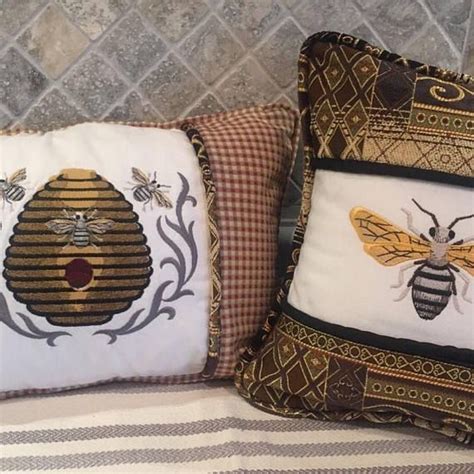Honey Bee Decorative Pillowbee Hive Decorative Pillow Embroidered