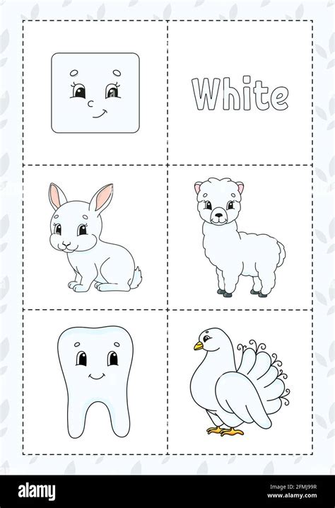 Learning Colors Flashcard For Kids Cute Cartoon Characters Picture