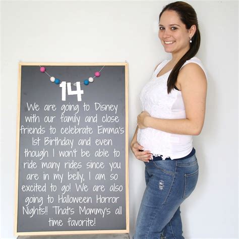 14 Weeks Baby Bump Bump Chalkboard Chalkboard Pregnancy Tracker