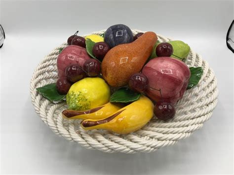 1960s Italian Ceramic Fruit Basket Sculpture For Sale At 1stdibs