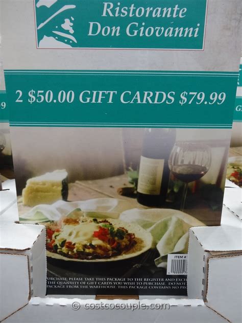 Can you buy costco gift cards in store? Don Giovanni Discount Gift Card