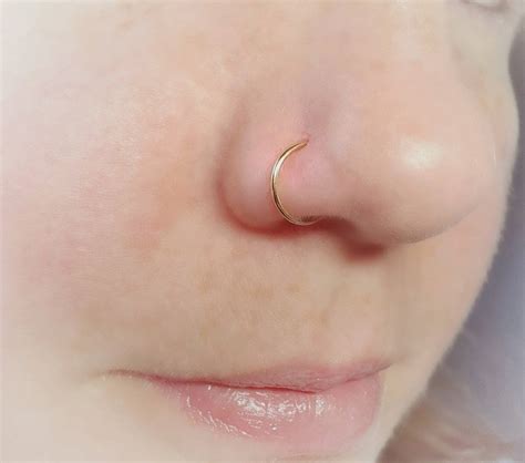 20g 14k Gold Filled Seamless Nose Hoop Ring 6mm 7mm 8mm 9mm Etsy