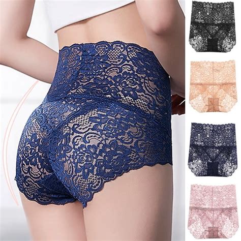 Womens Sexy Lace Underwear Panties Mesh Floral Lingerie Seamless