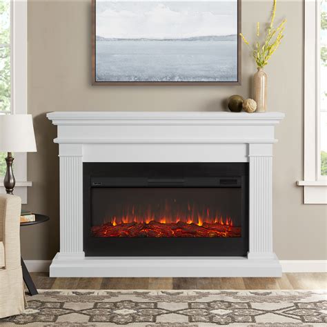 58 Beau White Electric Fireplace