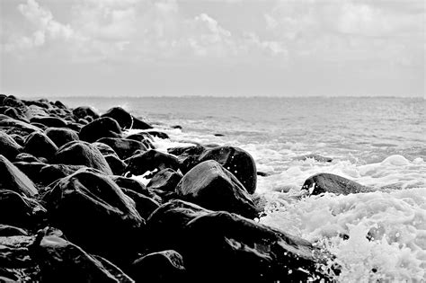 Free Images Sea Coast Water Sand Rock Ocean Black And White Shore Material Monochrome