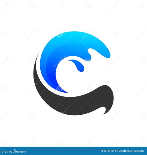 Wave Forming Letter C Logo Stock Vector Illustration Of Label 207544344