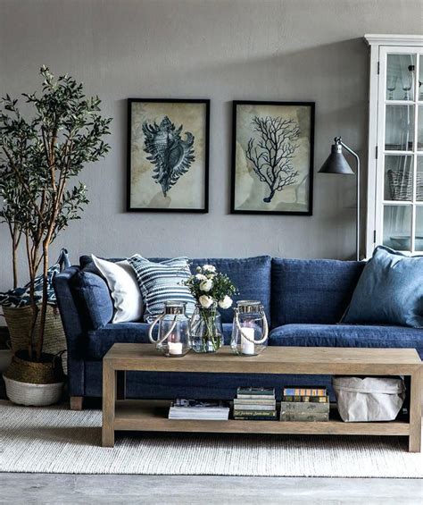 Navy blue sofa | Blue sofas living room, Blue furniture living room