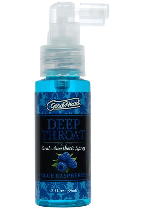 Goodhead Deep Throat Oral Anesthetic Spray Blue Raspberry 2 Ounce Spice Sensuality