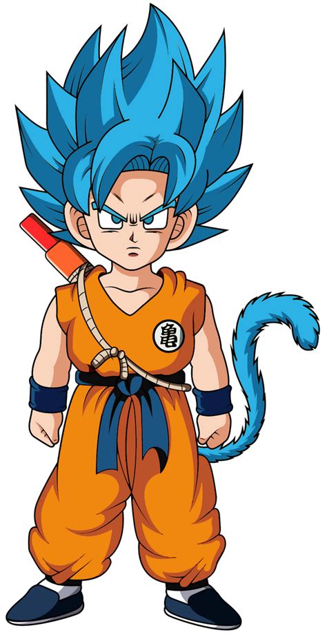 Goku's super saiyan 4 form seen for the first time. Super Saiyan Blue Kid Goku w/Broly Movie Colors by ...