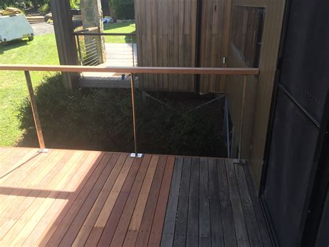 Choose a coloured decking paint, like blue, grey, or green. Grey IronBark Decking New v Weathered | Diy deck, Outdoor ...