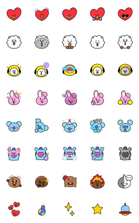 universtar bt21 must have emoji line emoji line store