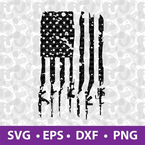 Distressed American Flag Made From Guns SVG Gun Flag Svg Etsy