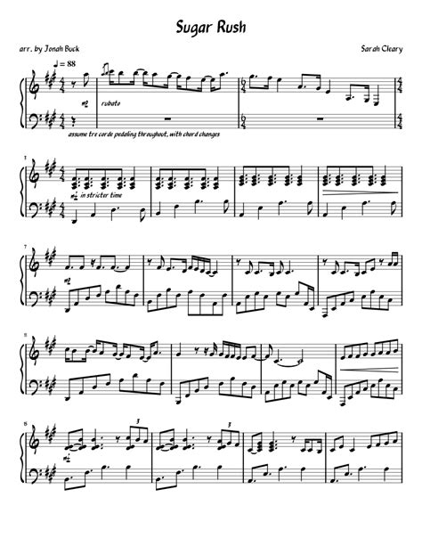 Download pdf from googledrive or onedrive archive (258 kb, 3 pages). Sugar Rush Sheet music for Piano (Solo) | Musescore.com
