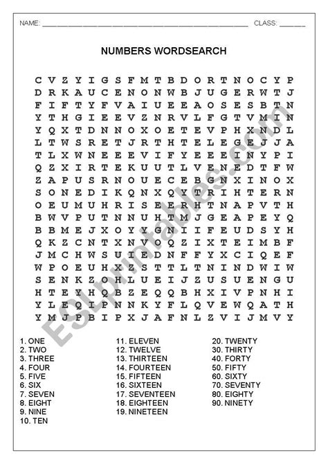 Numbers 1 To 100 Wordsearch Teaching Numbers Word Find 1 To 100