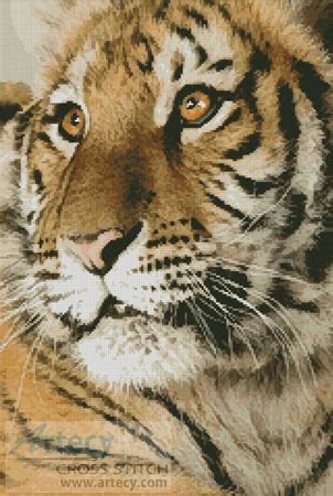 Artecy Cross Stitch Bengal Tiger Cub Counted Cross Stitch Pattern To