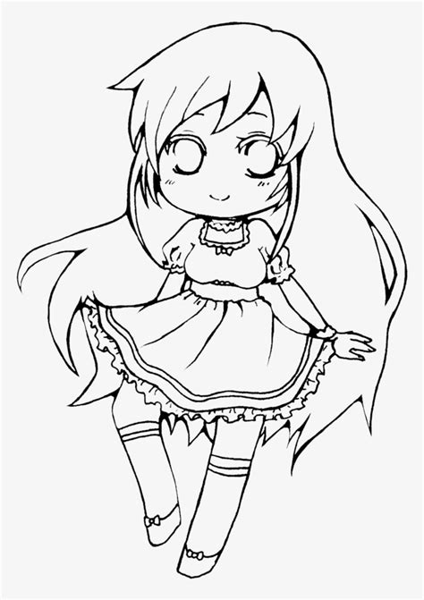 Long Haired Girl Line Art Lineart For Coloring Vocaloid Anime Chibi