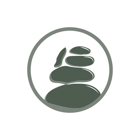 Stone Logo Vector Zen Meditation Stone Balance Tranquility Yoga