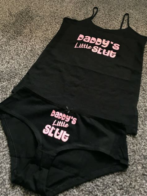 Daddys Little Slut Knickers Vest Twin Set Bdsm Submissive Sub Kinky Sexy Ebay