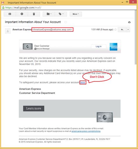 American Express Account Alert Phishing Malware Net Protector Antivirus