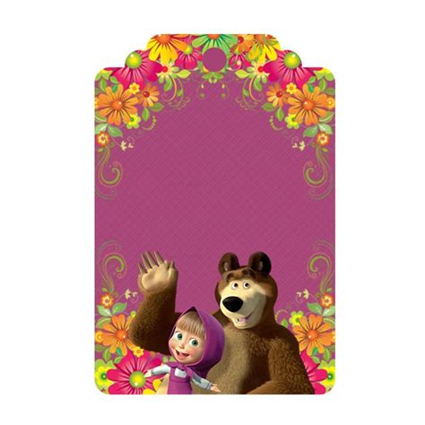 Masha And The Bear Party Free Printable Invitations Oh Masha E O Urso Lembrancinha Masha