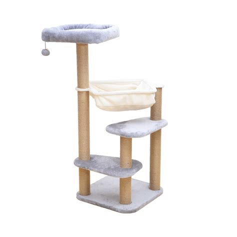 Petpals Group Catry Oak 5 Level Cat Tree With Jute Rope Scratching