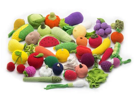 set of any 15 pcs crocheted fruit and vegetables eco friendly etsy