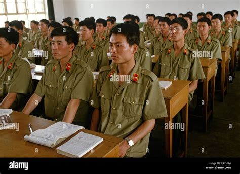 Peoples Liberation Army Officers In Classroom At Shijiazhuang Military