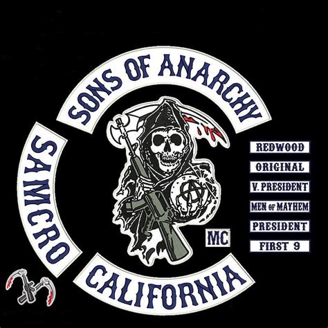 2016 Motorcycle Original Sons Of Anarchy Patch Blue Twill Style Biker