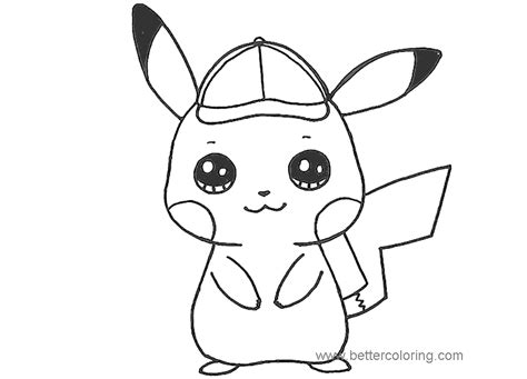 Detective Pikachu Printable Coloring Pages Free Wallpapers Hd