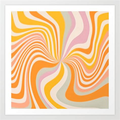 70s Swirl Retro Cute Sun Pattern Art Print By Trajeado14 Swirl Pattern