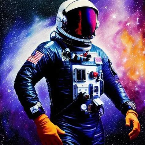 Astronaut Swimming In Galaxy Trippy Hyper Realism