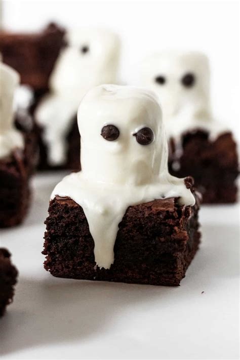 Spooky Ghost Marshmallow Brownies Baked Ambrosia