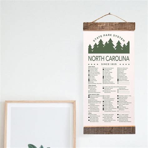 Nc State Park Adventure Checklist With Pen North Carolina Etsy