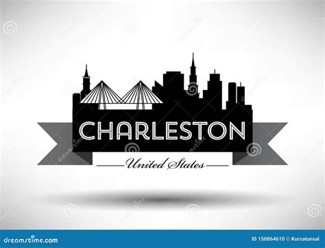 Vector Graphic Design Of Charleston City Skyline Stock Vector
