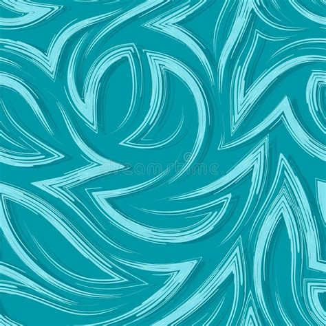 Turquoise Vector Seamless Pattern Of Flowing Brush Strokes In The Form