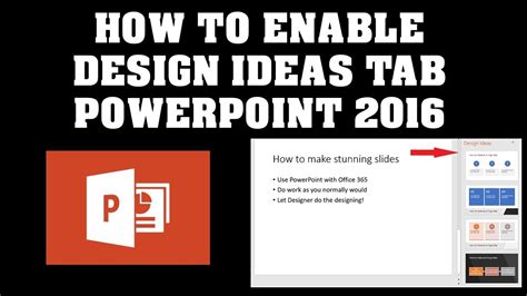 HOW TO ENABLE DESIGNER TAB POWERPOINT 2016 - YouTube