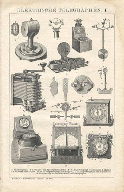 Telegraph Machines Stonegate Rare Antique Prints