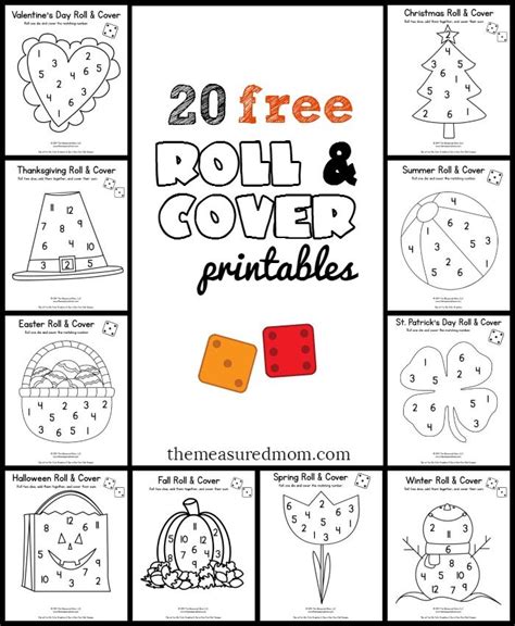 Great for homeschool, or as a homework helper. Seasonal roll and cover games | Kindergarten math games ...