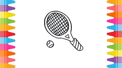 How To Draw Tennis Racket Step By Step Youtube