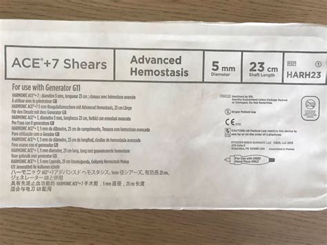 New Ethicon Harh23 Harmonic Ace 7 Shears W Advanced Hemostasis 5mm X