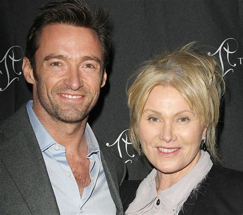 Hugh looked dapper in a grey pinstripe suit. Hugh Jackman's Wife Is PISSED That People Keep Saying She ...