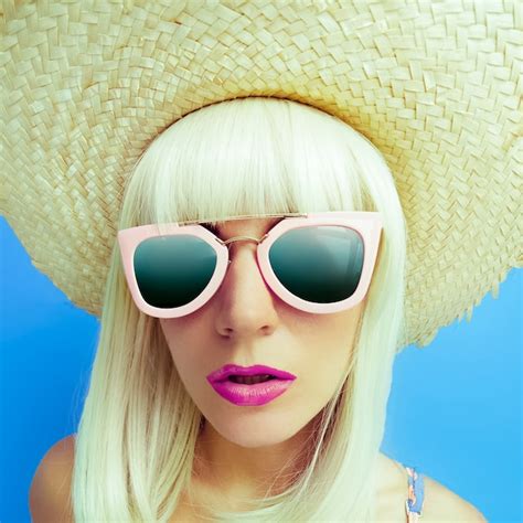 Premium Photo Beach Party Girl Straw Hat Havana Funny Style