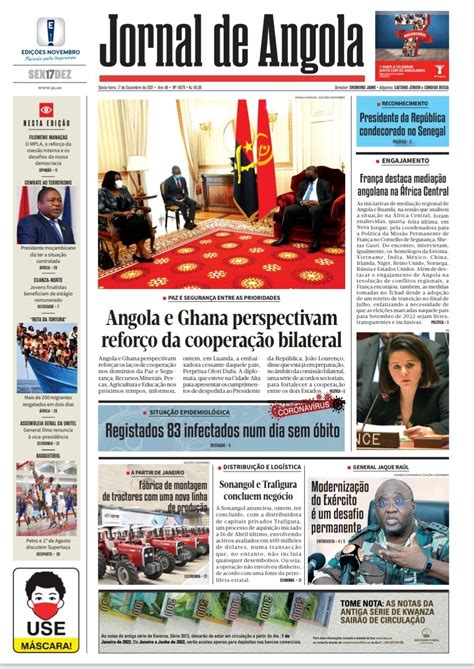 Jornal De Angola Sexta 17 De Dezembro De 2021