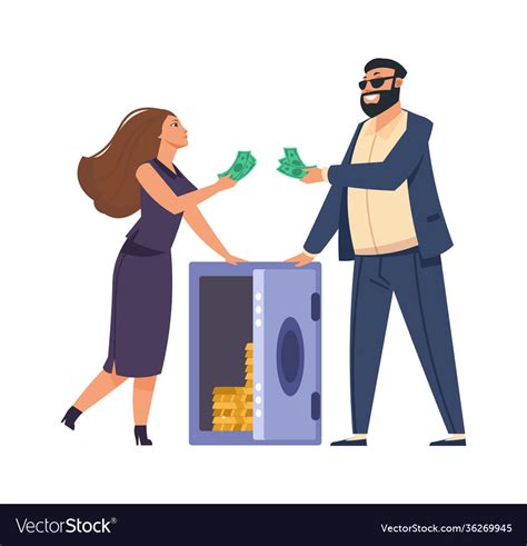 Rich People Cartoon Happy Man And Woman Royalty Free Vector
