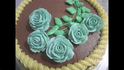 Want to jazz up your cake? decorating buttercream roses cake (the whole process ...