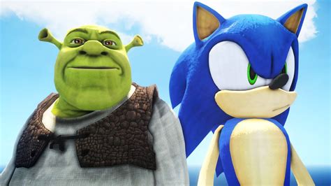 Sonic Vs Shrek Great Battle Youtube