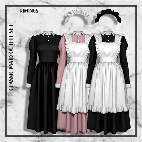 The Sims 4 Classic Maid Outfit Set At Rimings The Sims Book