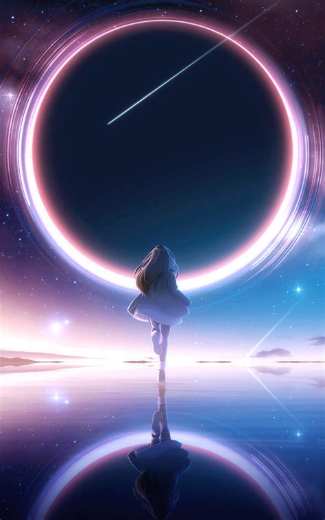 800x1280 Anime Girl Reflection Starry Night Nexus 7samsung Galaxy Tab