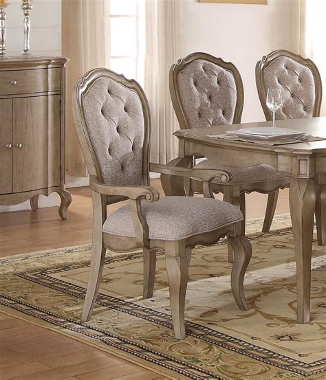 Simplihome acadian contemporary 9 pc dining set with 8 upholstered parson chairs in dove grey linen look fabric and 54 inch wide table in solid wood, for the dining room and kitchen, contemporary. Antique Taupe Dining Room Set 9 Pcs Classic Acme Furniture ...