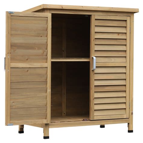 Outsunny Garden Storage Shed Solid Fir Wood Garage Organisation Sturdy